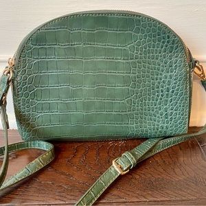 NWOT Lookat Half Moon Croc Embossed Crossbody Bag